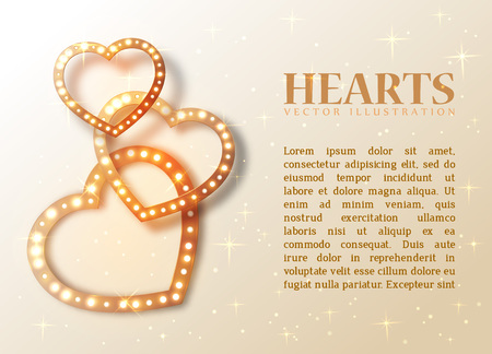 Romance background with shiny hearts and text for designのイラスト素材