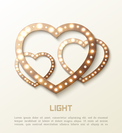Romance background with shiny hearts and text for designのイラスト素材