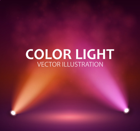 Spotlight on stage for your design. Colorful light. Vector illustration.のイラスト素材