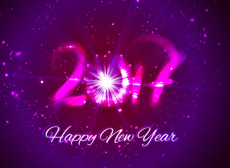 Happy New Year 2017 greeting card design for you. illustration