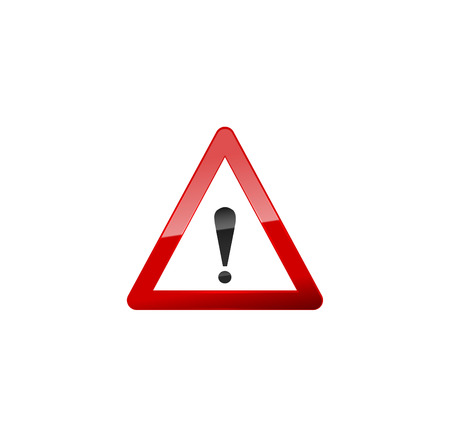 Attention Red Sign, Icon on white.のイラスト素材