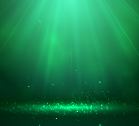 One Spotlight on stage with smoke and light. Vector illustration.のイラスト素材