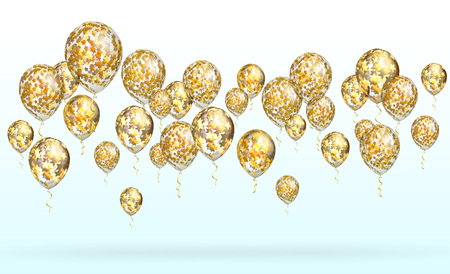 Transparent Balloon with Golden Stars. Vector EPS 10のイラスト素材