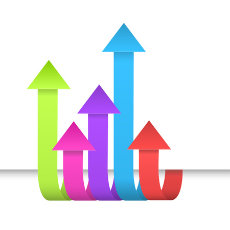 Colored arrows on the white paper. vectorのイラスト素材