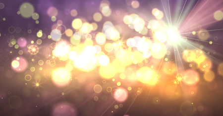 Magic orange background with bokeh and stars. Vectorのイラスト素材