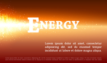 Energy Background. Explosion lights on the orange warm backdrop. Vectorのイラスト素材