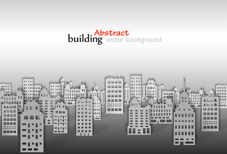 Illustration of a 3D paper city skyline, vectorのイラスト素材