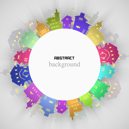 Abstract 3D Paper City background, vector illustrationのイラスト素材