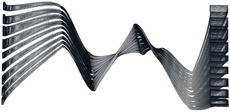 3D abstract backdrop. Different shapes, rotate and scale in vector.