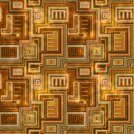 Warm and vintage ethno pattern. Seamless tribal abstract stripped geometric background, Vector illustrationのイラスト素材