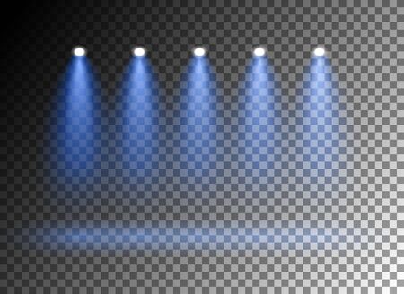 Magic shiny background with spotlight on transparent background. Stars and dust like nature light on the scene. Vectorのイラスト素材