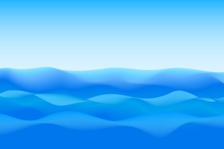 Abstract soft wave of blue ocean and sky. Vector.のイラスト素材