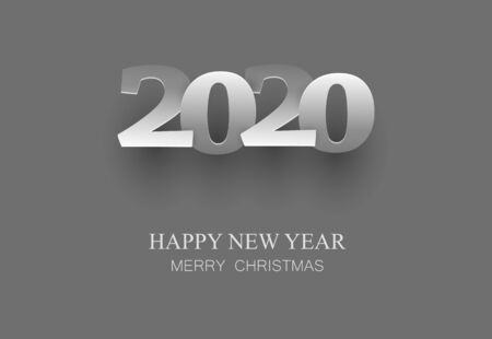 2020 happy New Year simbol in minimalistic style. Isolated numbers for your design. Vector illustration.のイラスト素材
