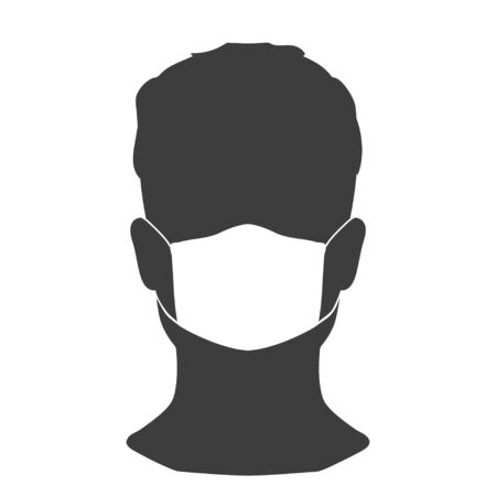 Man in a medical mask. A simple image to protect against external influences. Vector. Be healthy!のイラスト素材