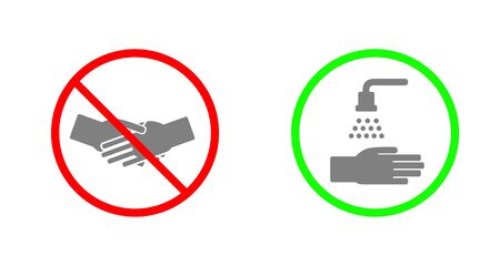 Washing hand sign. Protection warning label. Vector.のイラスト素材