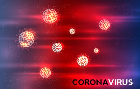 Color illustration of covid-19 with text of corona virus. Vector.のイラスト素材