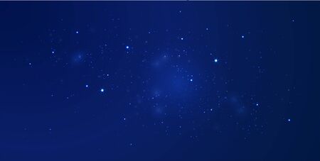 Dark starry sky. Astrology backdrop with nebula, milky way and shiny dust. Vector.のイラスト素材