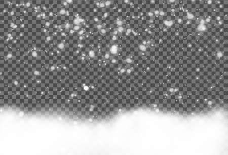 Falling snow background. Christmas decoration background with snoflakes. Magic snowfall winter effect. Vector illustrationのイラスト素材
