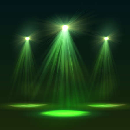 Spotlight on stage with smoke and light.のイラスト素材