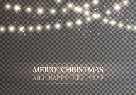 Realistic christmas garland on the transparent background. Vector.のイラスト素材