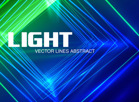 Neon glowing lines, geometric abstract backgroundのイラスト素材