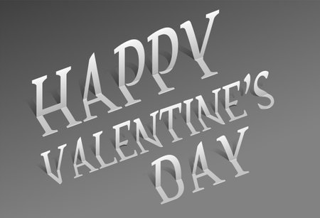 Card voluminous text congratulations on valentine's day, vector.のイラスト素材