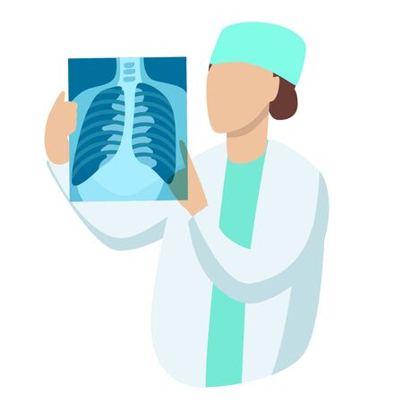 Female doctor looking at an x-ray snickocのイラスト素材