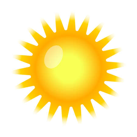 Yellow bright sunny vector illustration isolated on white background.のイラスト素材