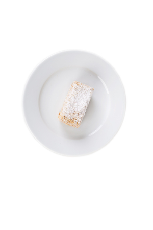 multilayer biscuit cake on the plate, view from aboveの写真素材