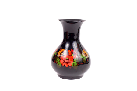 small vase decorated in Zhostovo russian art techniqueの写真素材