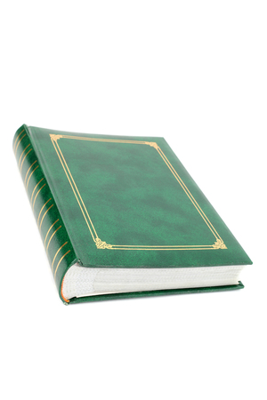 green foliant book isolated on whiteの写真素材
