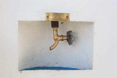 drinking water side tap closeupの写真素材