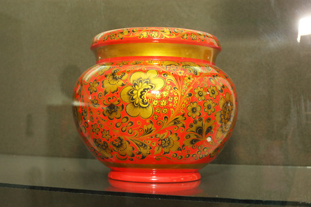 art russian khokhloma bowl in museumの写真素材