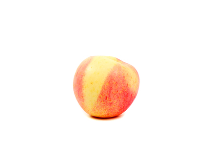 yellow and red apple closeupの写真素材
