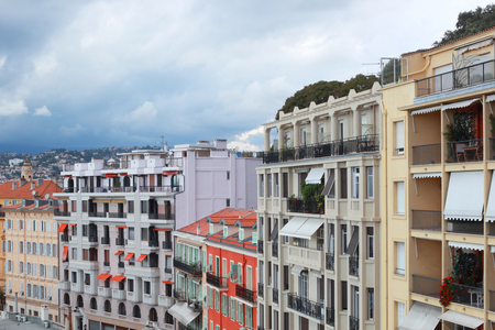 houses on the French Riviera coast の写真素材