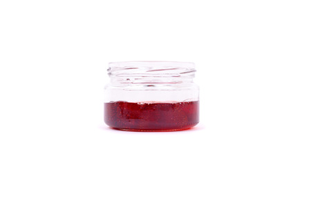 strawberry jam in a jarの写真素材
