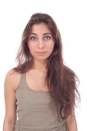 pretty cute young girl closeupの写真素材
