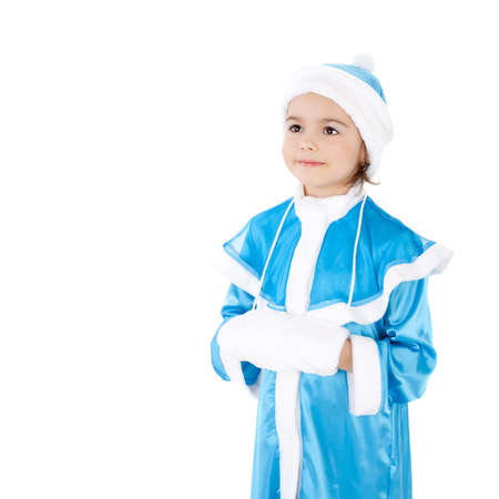 pretty little girl in the costume of the Snow Maidenの写真素材