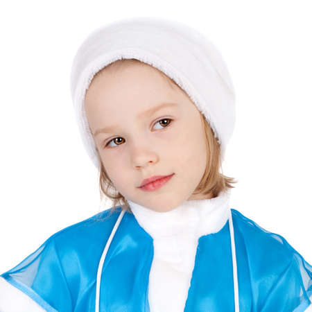 pretty little girl in the costume of the Snow Maidenの写真素材