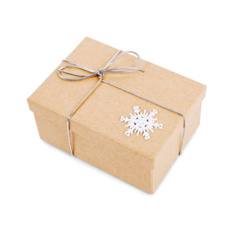 new year brown gift boxの写真素材
