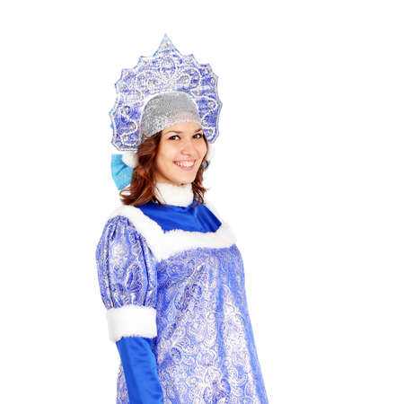 pretty young Snow Maiden closeupの写真素材