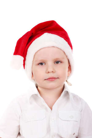 cute little child dressed as Santa Clausの写真素材