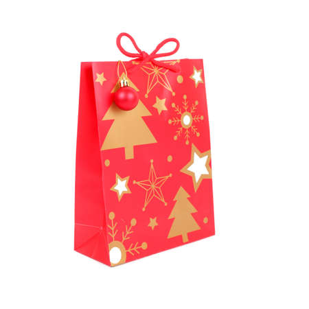 new year red gift bagの写真素材
