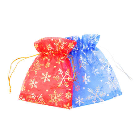 new year blue and red gift bagsの写真素材