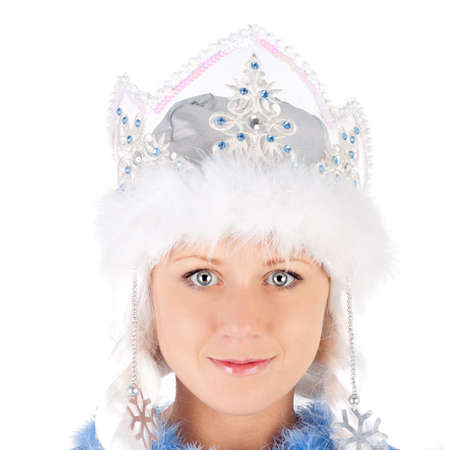pretty young Snow Maiden closeupの写真素材