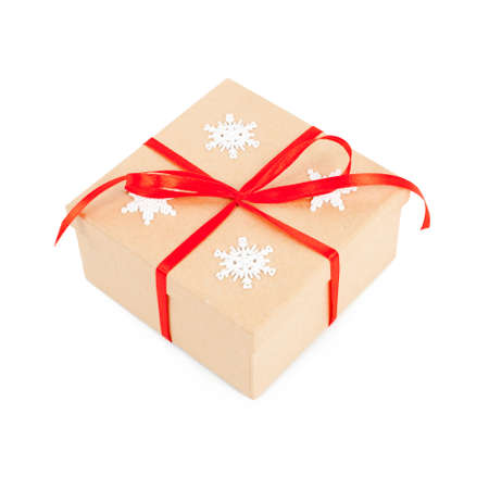 new year brown gift boxの写真素材