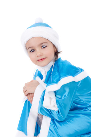 pretty little girl in the costume of the Snow Maidenの写真素材