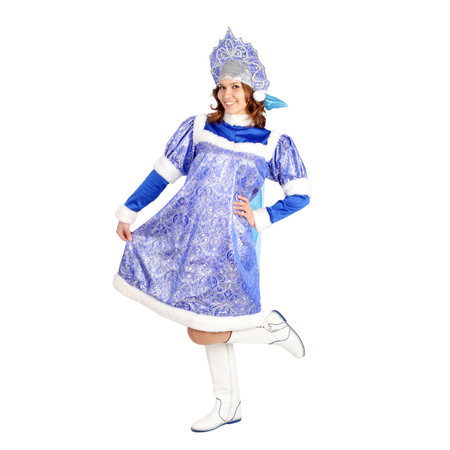 pretty young Snow Maiden closeupの写真素材
