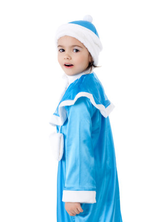 pretty little girl in the costume of the Snow Maidenの写真素材