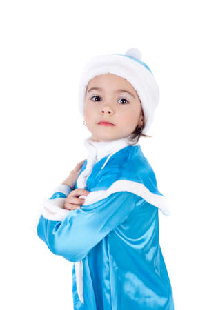 Pretty little girl in the costume of the Snow Maidenの写真素材